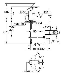 Baterie pentru lavoar Grohe Eurosmart Cosmo OHM (3282500E)