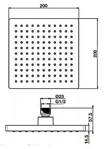 Set de duș Herz SQ a54 200mm (UH12112)