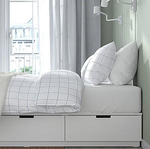 Pat IKEA Nordli cu depozitare 140х200 Alb