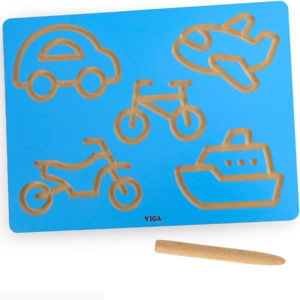 Tabla de scris pentru copii VIGA tipuri de transport și indicator 44700