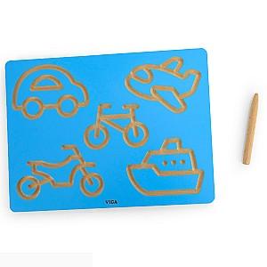Tabla de scris pentru copii VIGA tipuri de transport și indicator 44700