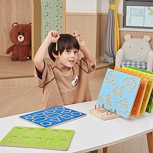 Tabla de scris pentru copii VIGA tipuri de transport și indicator 44700