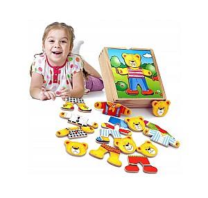 Jucarie interactiva VIGA Îmbracă băiețelul urs 56401