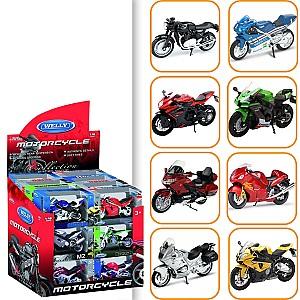 Motocicleta jucarie Welly metalice de colecție 19660-24PWD(23A)