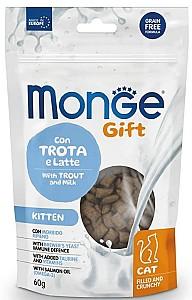 Hrana uscata pentru pisici Monge GIFT FILLED KITTEN Trout/Milk 60gr