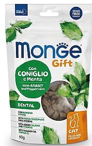 Hrana uscata pentru pisici Monge GIFT FILLED DENTAL Rabbit/Peppermint 60gr