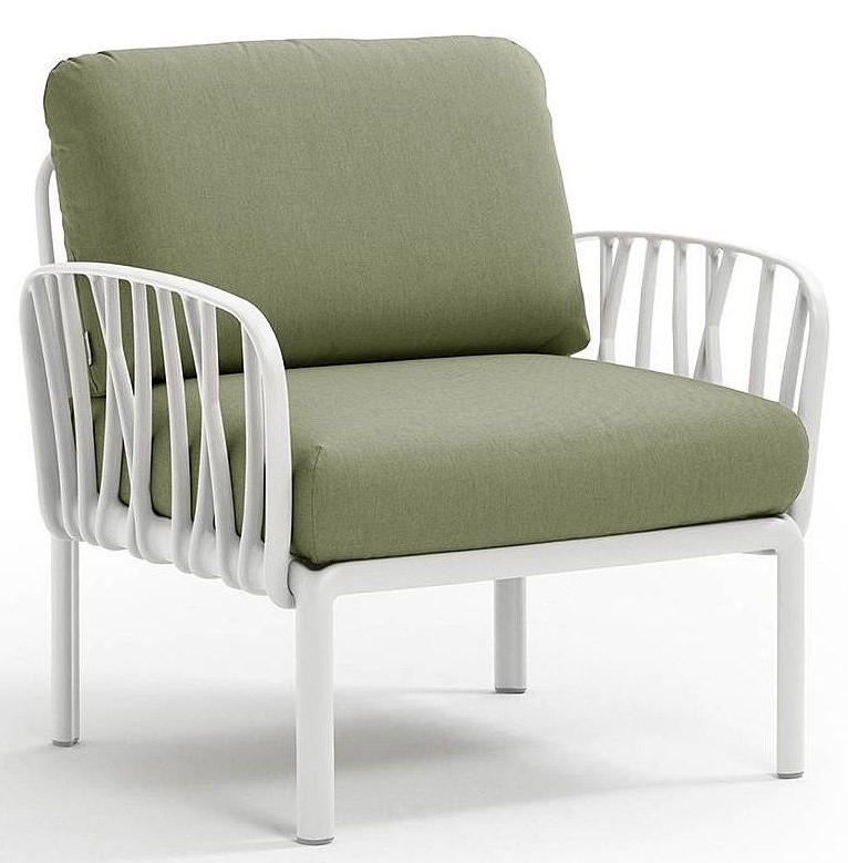Fotoliu de terasa Nardi KOMODO POLTRONA Alb/Jungla (Verde) Sunbrella 40371.00.140