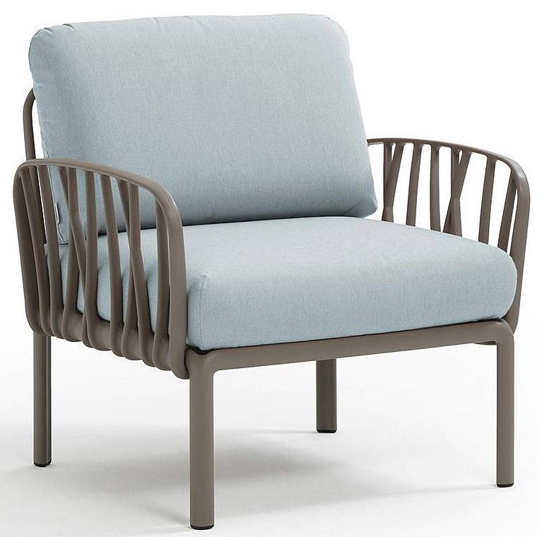 Fotoliu de terasa Nardi KOMODO POLTRONA Sunbrella 40371.10.138 Tortora (Maro)/Gheață (Albastru)