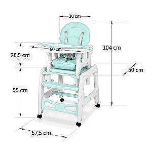 Scaun de masa multifunctional RicoKids Sinco Turquoise/White