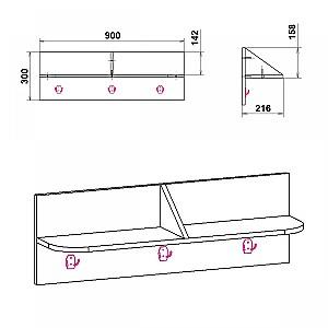 Cuier KompaniT B-3 stejar sonoma