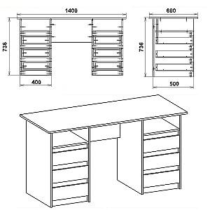 Masa de birou KompaniT Decan-3 stejar sonoma combi