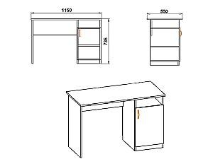 Masa de birou KompaniT Ucenic stejar sonoma