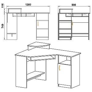 Masa pentru calculator KompaniT CY-1 stejar sonoma