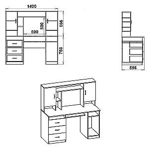 Masa de birou KompaniT Manager Wenge