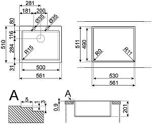 Chiuveta de bucatarie SMEG LFT50RS