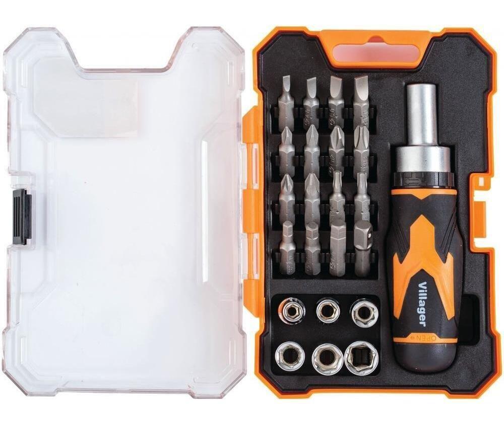 Set de scule Villager biți cu clichet mini 23 pcs