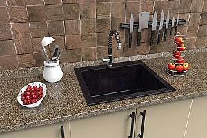 Chiuveta de bucatarie Tornado NIKOLI 510x565 Obsidian