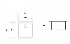 Chiuveta de bucatarie Tornado BARBARA 460x420 Black