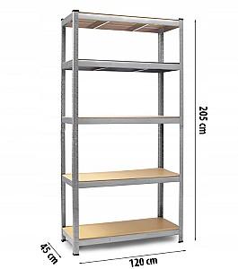 Rafturi pentru depozitare Humberg 205x120x45cm Silver