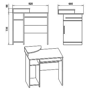 Masa pentru calculator KompaniT SKM-1 Stejar Sonoma