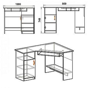 Masa de birou KompaniT CY-14 stejar sonoma
