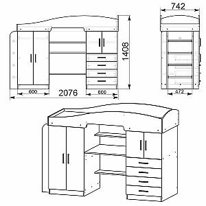 Pat copii KompaniT Universal-2 Nimfea Alba
