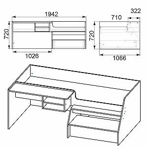 Pat copii KompaniT Universal-3 Nimfea Alba