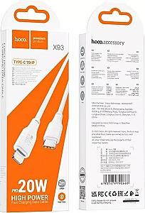 USB сablu HOCO X93 Force USB-C to Lightning White