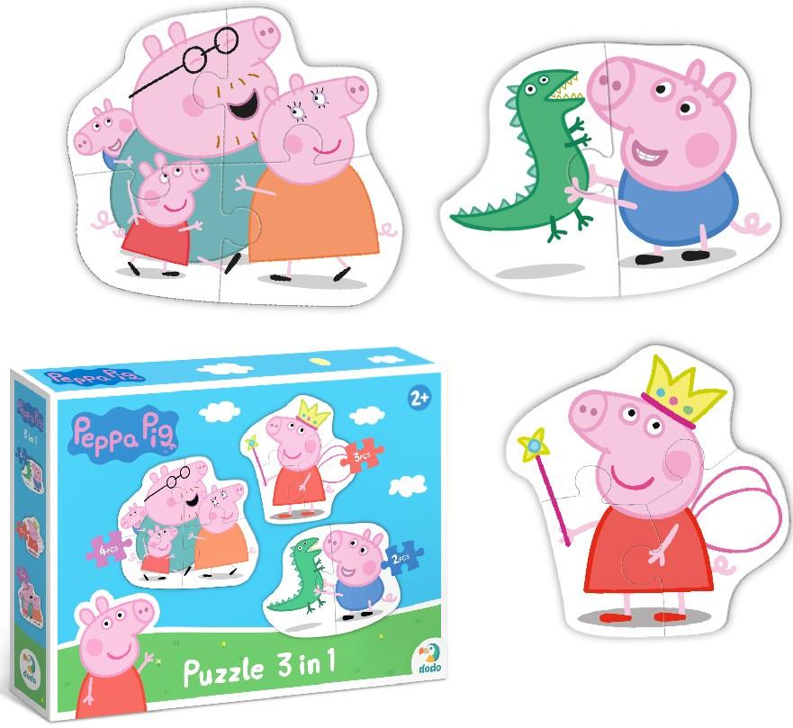 Puzzle Dodo 3 in 1 Familia Peppa Pig