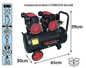 Compresor de aer Vector (1520Wx2) 50L