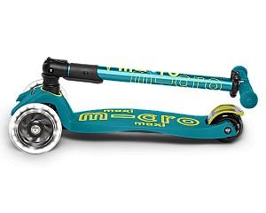 Trotineta Micro Maxi Deluxe Foldable LED Petrol Green