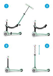 Trotineta Micro Mini2Grow Deluxe Magic LED Mint