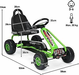 Kart cu pedale Costway TY327797GN Green/Black