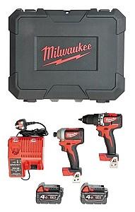 Set de scule electrice Milwaukee M18CBLPP2A-402C