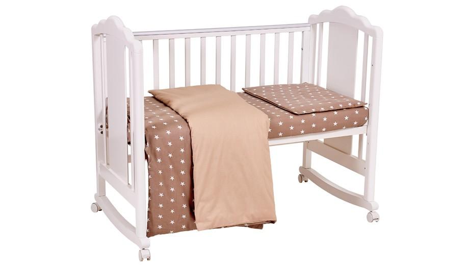 Lenjerie de pat Polini Kids Stele 3 unități Macchiato