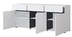 Comoda Helvetia Cross 3D3S 180x78 Alb/Negru
