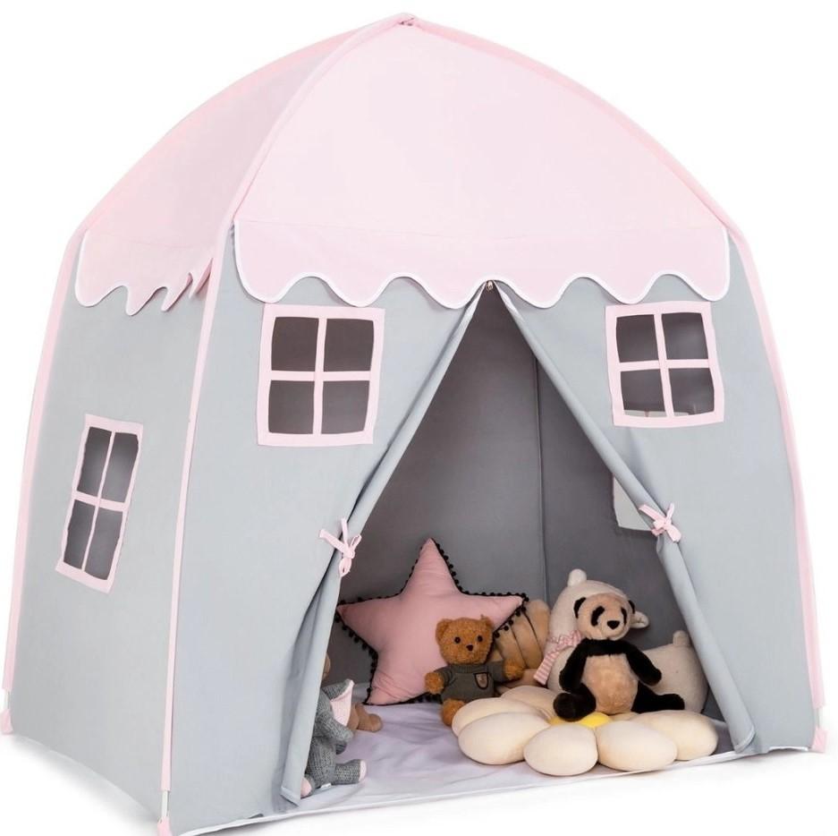 Cort pentru copii Costway TP10052PI Pink/Grey