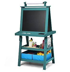 Tabla de scris pentru copii Costway TY327442BL Turquoise/Blue