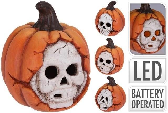 Decor pentru gradina Halloween Dovleac cu Craniu (42487)