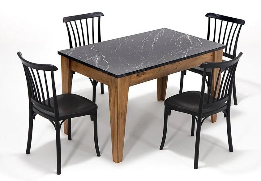 Set de masa si scaune Modalife Avrupa (4 scaune Violet) Black
