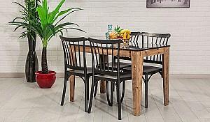 Set de masa si scaune Modalife Avrupa (4 scaune Violet) Black