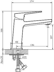 Baterie pentru lavoar Mat|eco Apri