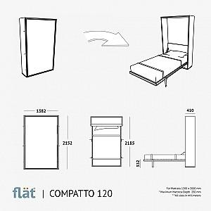 Pat rabatabil Flat Compatto 120x200 Alb