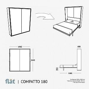 Pat rabatabil Flat Compatto 180x200 Alb
