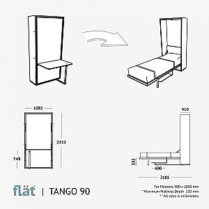 Pat rabatabil Flat Tango 90x200 Alb