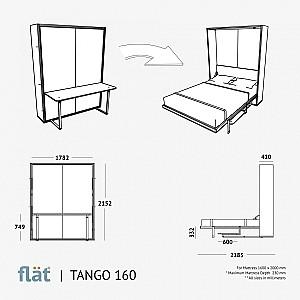 Pat rabatabil Flat Tango 160x200 Alb