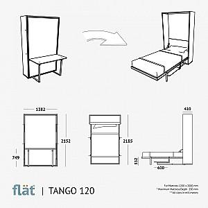 Pat rabatabil Flat Tango 120x200 Alb