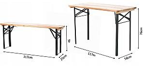 Set mobila de gradina GardenLine MEB0780 Natural (Maro)/Negru