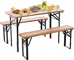Set mobila de gradina GardenLine MEB0780 Natural (Maro)/Negru