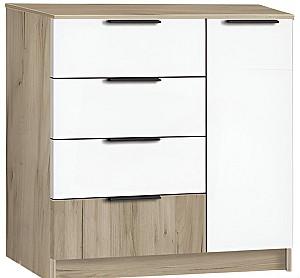Comoda Modern Komfort 4+1S Stejar Craft Gri (Bej)/Alb